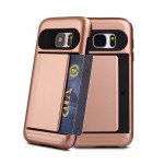 Wholesale Samsung Galaxy S7 Card Slots Hybrid Case (Rose Gold)